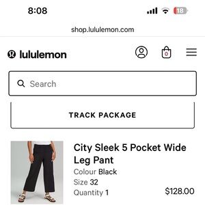 Lululemon City Sleek 5 Pocket Wide Leg Pant